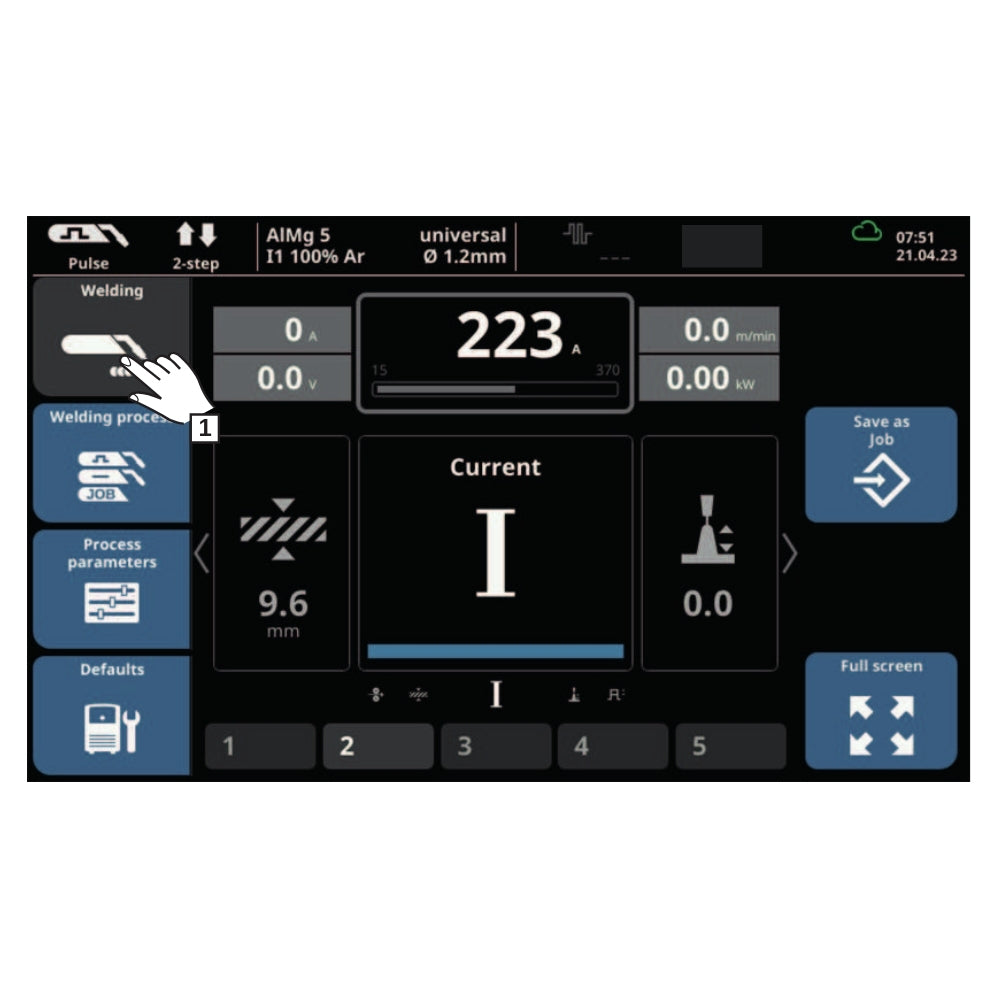 Fronius 320I Front control panel
