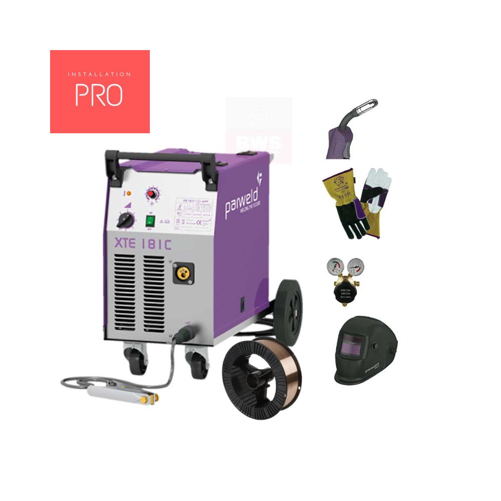 Parweld XTE 181C P2 Package with Wire helmet and regulator