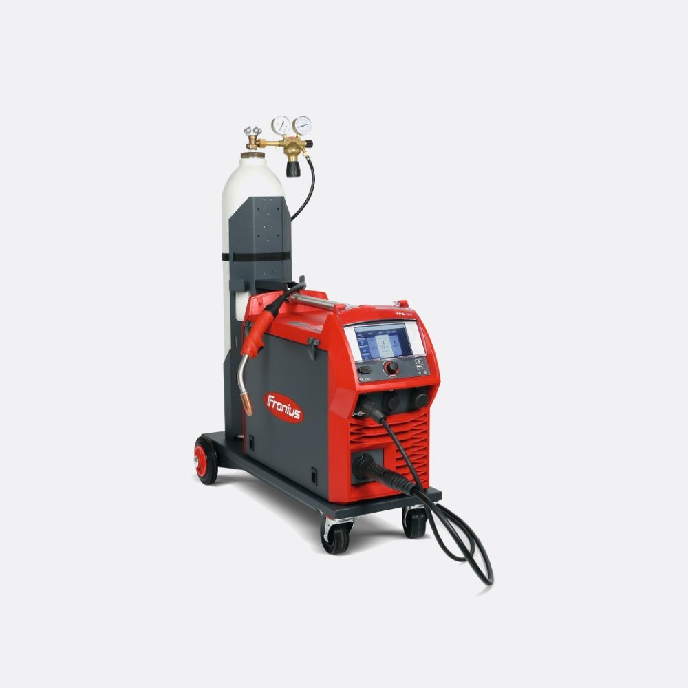 fronius 320I C MIG welder on a trolley with gas bottle