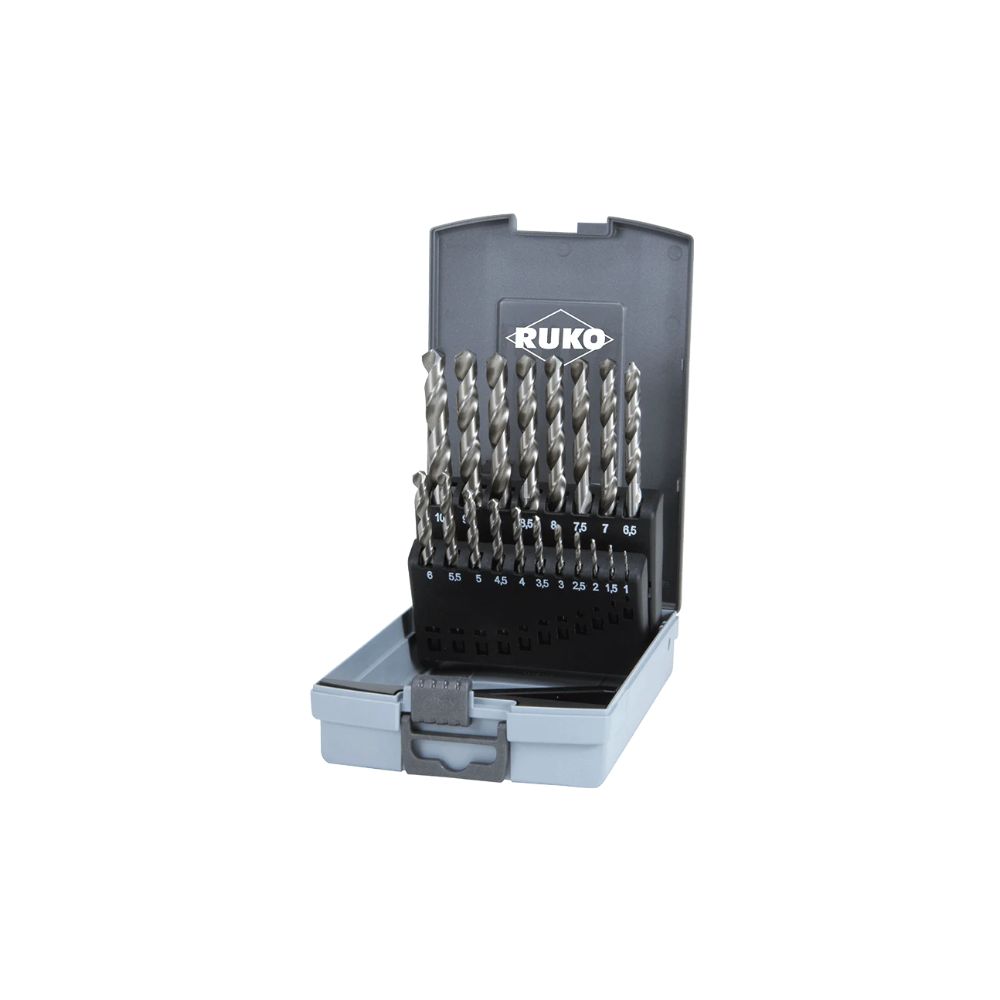 Ruko Twist drill set DIN 338 type N, HSS-G in plastic case