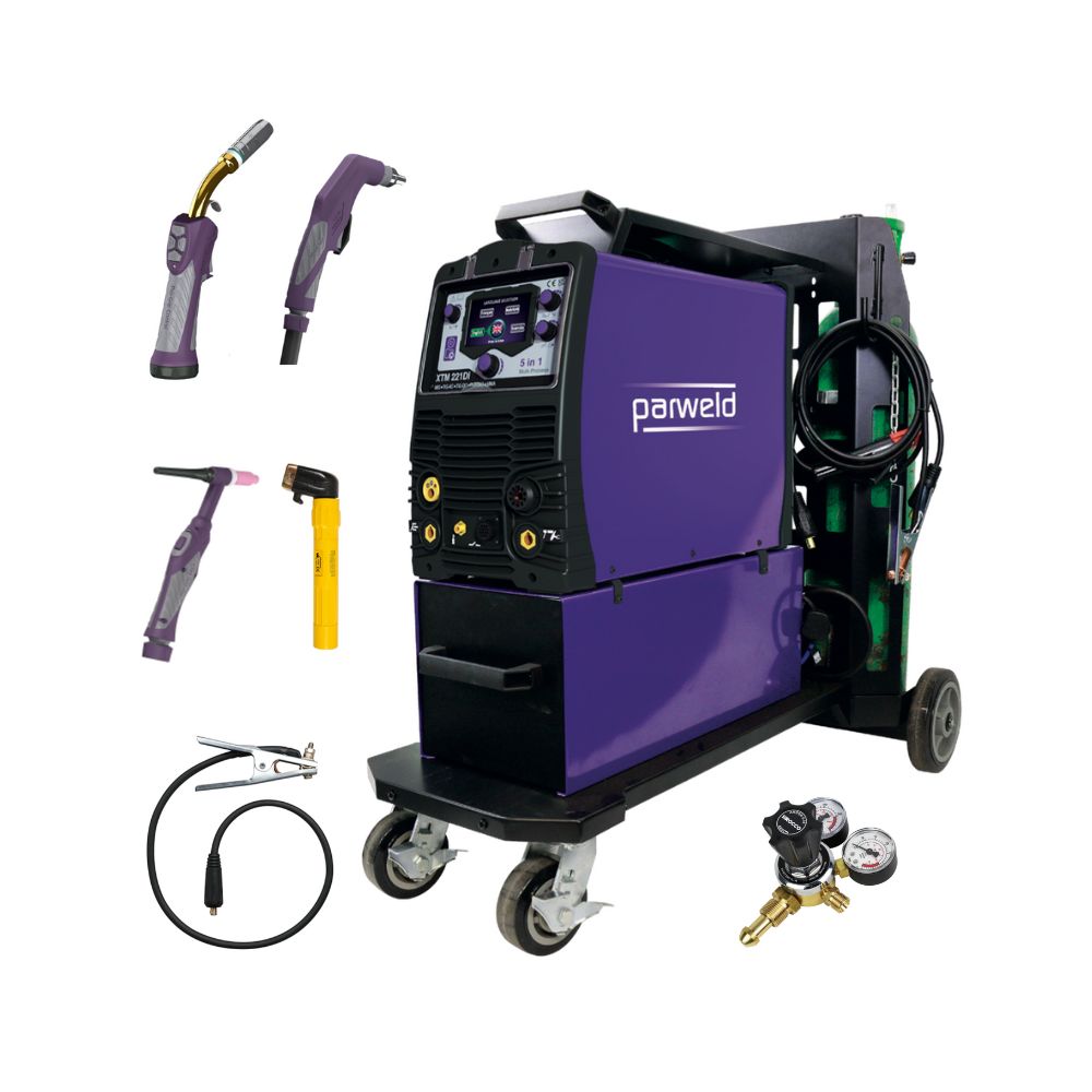 PARWELD XTM221DI P3 MULTIPROCESS TROLLEY