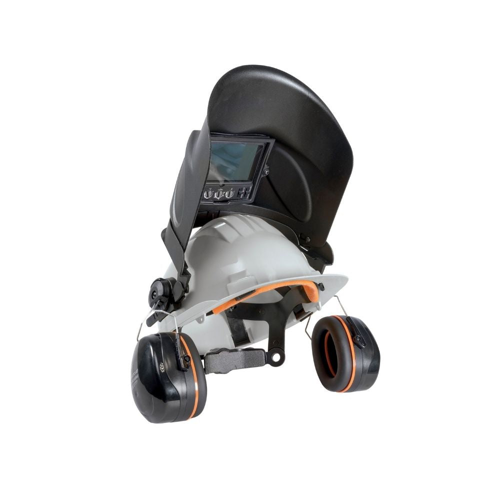 HARD HAT WITH HEARING &amp; VISION PROTECTION SHADE 5-8/9-13