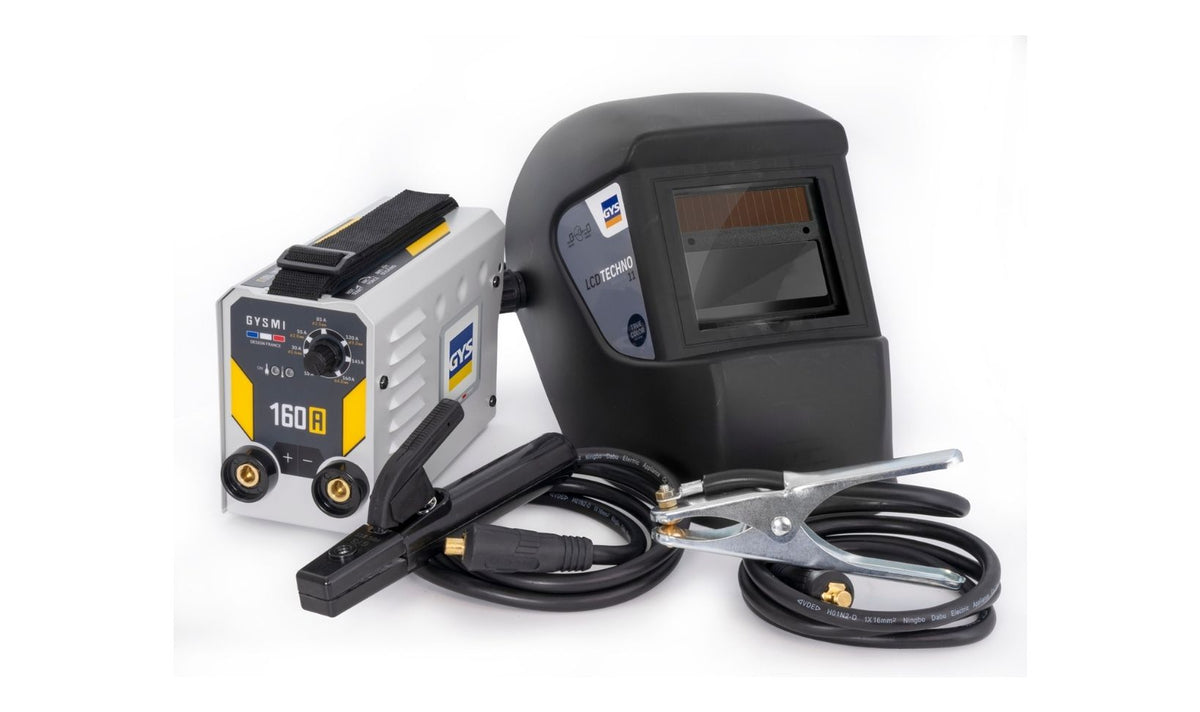 Welder's mask and power source with cables