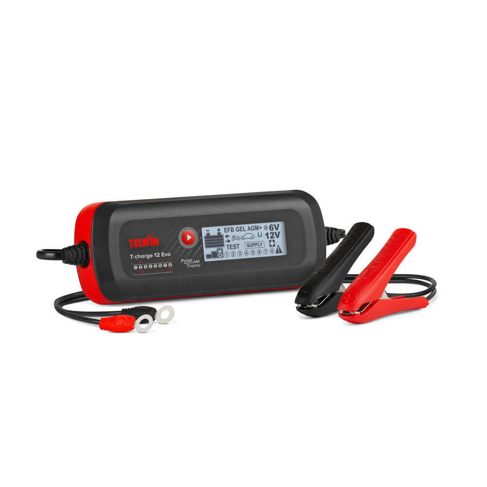 TELWIN T-CHARGE 12 EVO 6V/12V BATTERY CHARGER-Kit