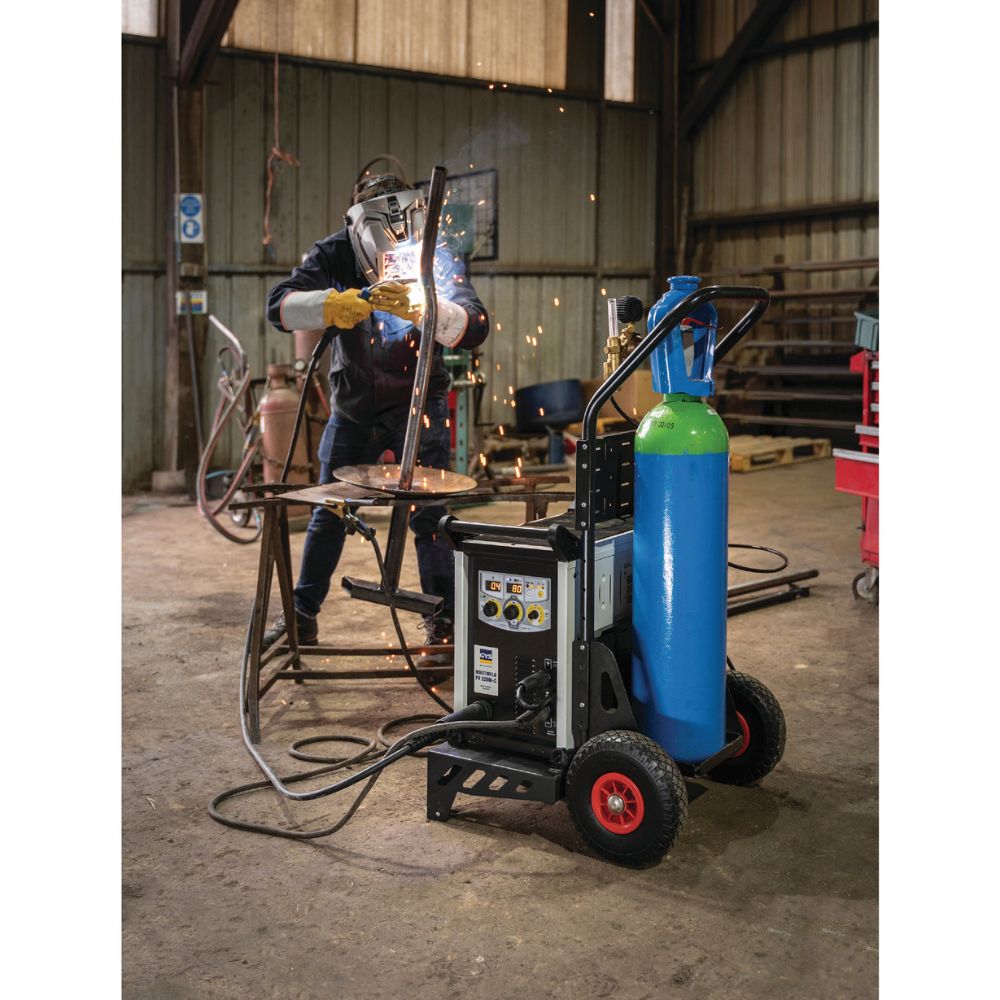 GYS MULTIWELD FV 220M-C INVERTER MIG WELDER in a farm shop