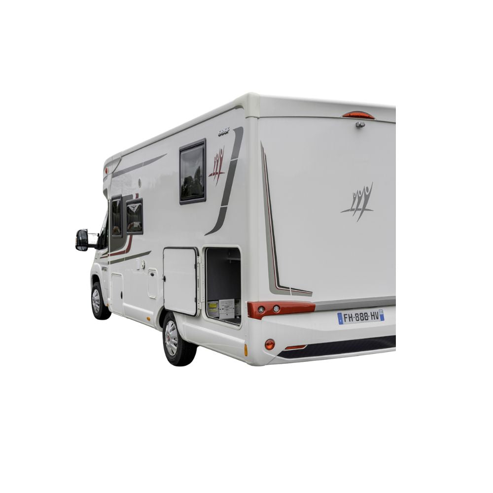 GYSFLASH 18.12 PL-E BATTERY CHARGER-White motorhome with brand logo on a white background