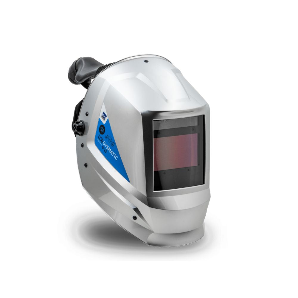 GYSMATIC Welding helmet with a darkening visor on a white background