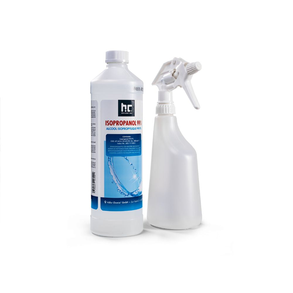 1L BOTTLE 99.9% ISOPROPYL ALCOHOL + SPRAY BOTTLE
