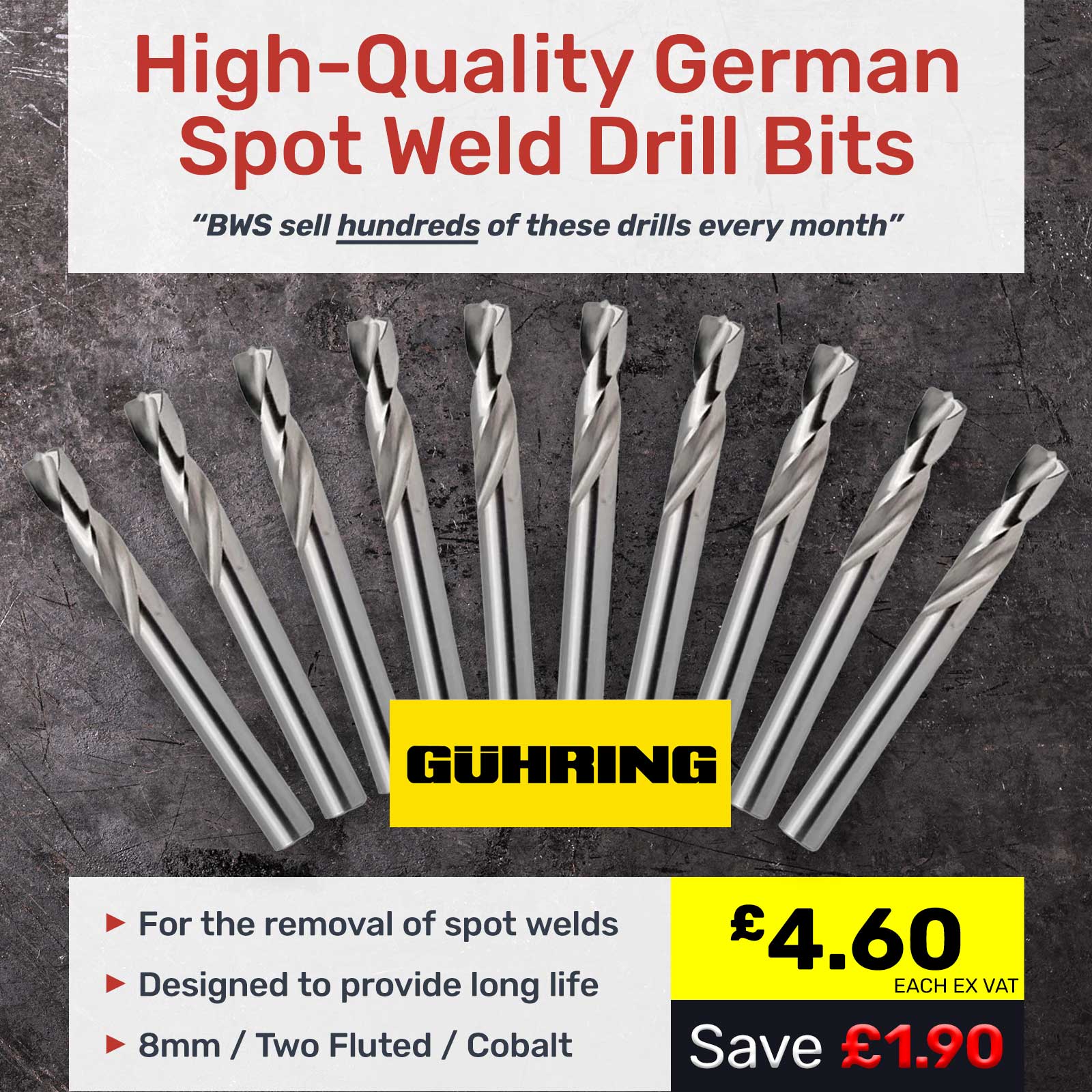 Guhring Spot Weld Removal Drill Bits 