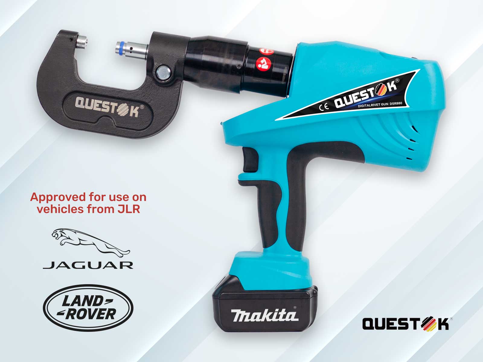 Questok-DSR880 Digital SPR Riveter approved for use on vehicles from JLR