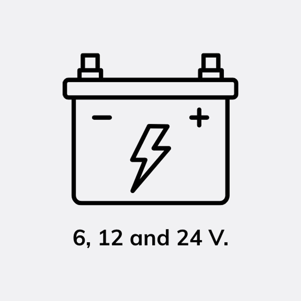 6, 12 and 24 V.