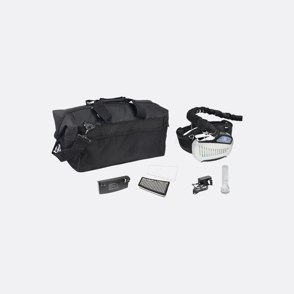 Gysmatic XXl Air Fed Welding Helmet front view complete in a case
