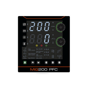 Jasic MIG 200 EVO PFC  front control panel