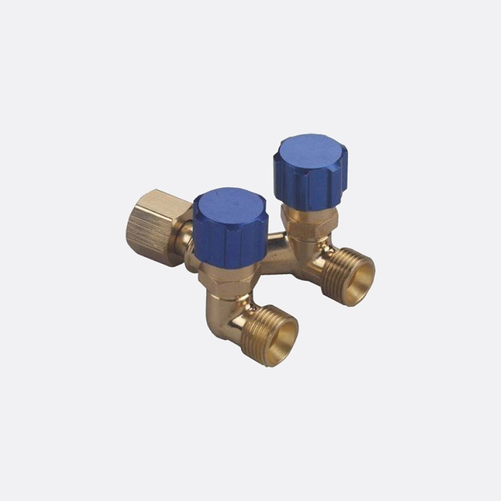 Oxygen Double Outlet Connector With Valves