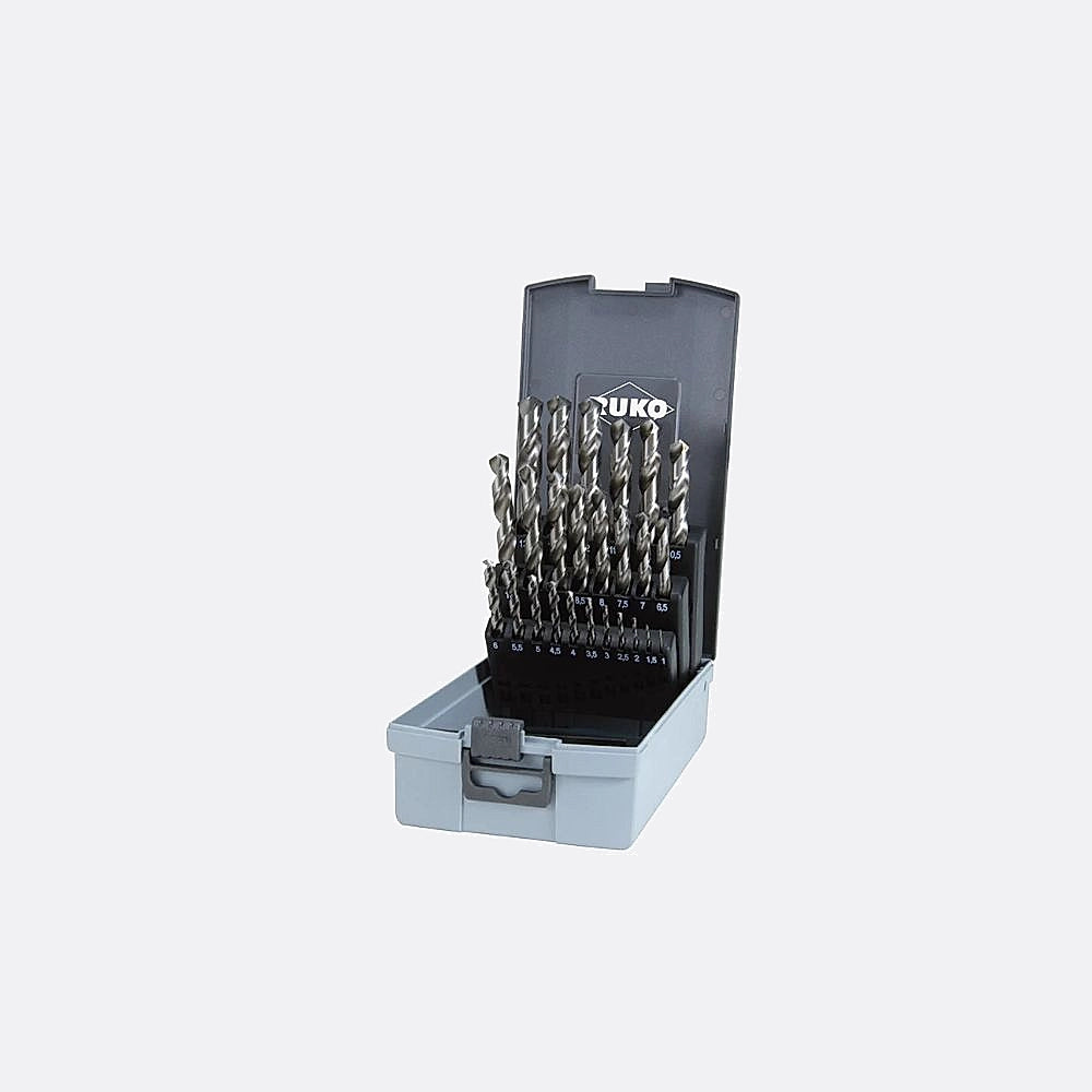 Ruko 25pc Twist drill set DIN 338 type N, HSS-G  in plastic case