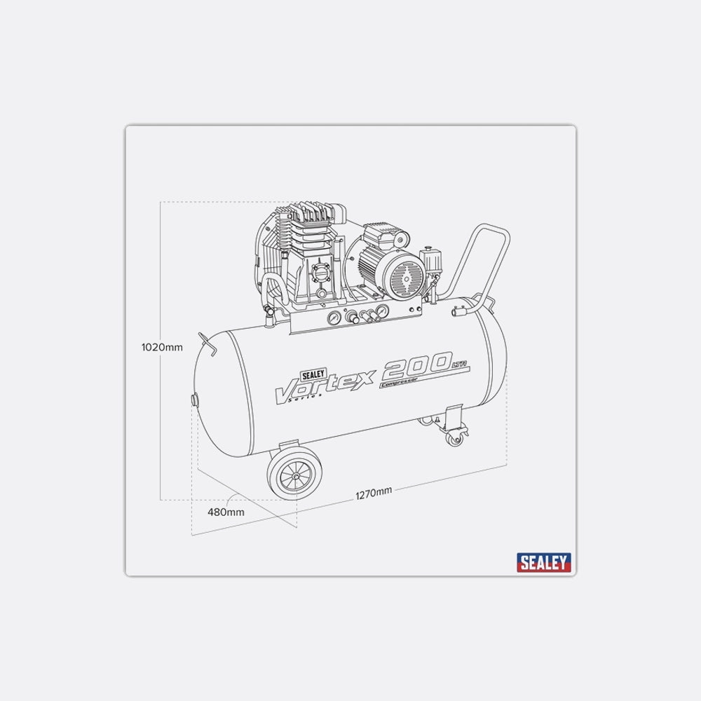 Sealey  Compressor 3HP-200l-230v