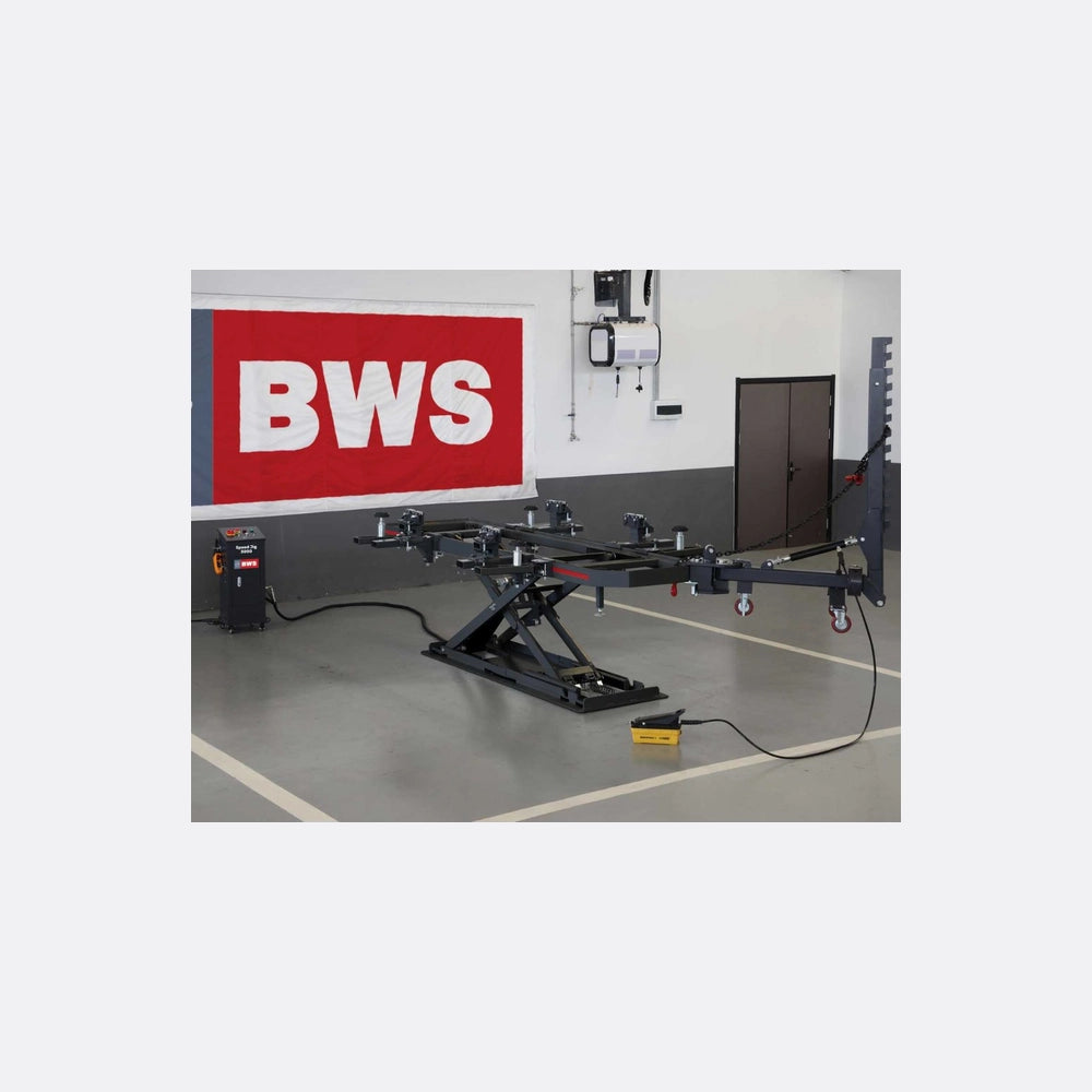 Speed Jig 3000 Body Repair Bench in a Bodyshop