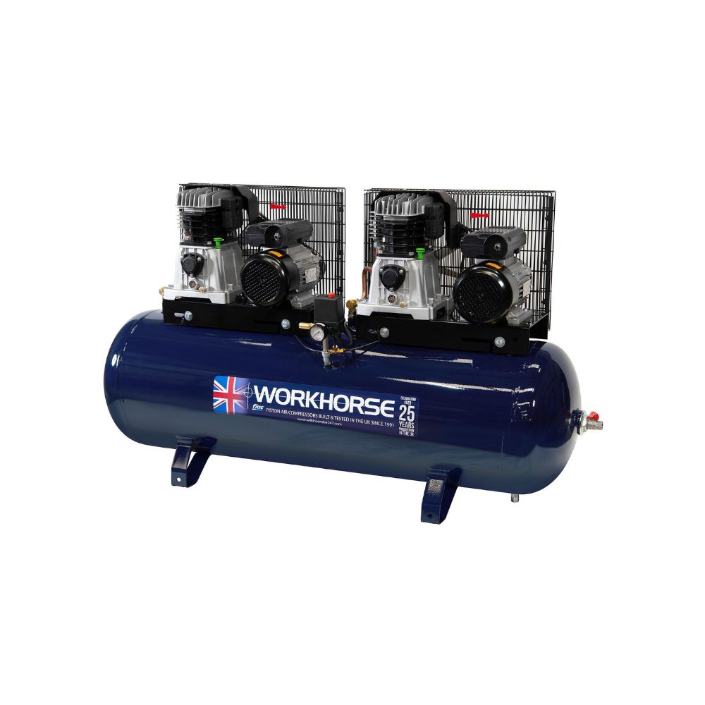 Workhorse Tandem Compressor 4HP 250L-Workshop Compressor