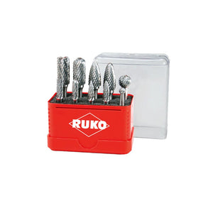 Ruko Set of tungsten carbide rotary burrs in mini-box 