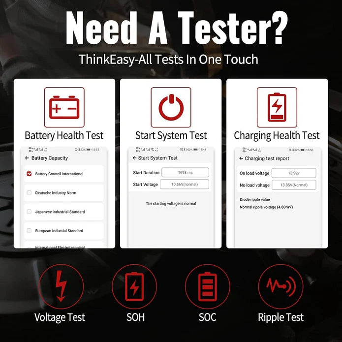 THINKEASY BLUETOOTH CAR BATTERY TESTER Impact Diagnostics