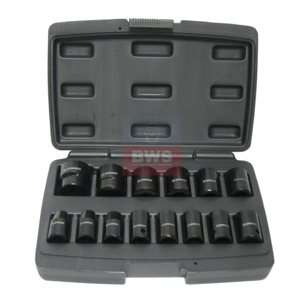 PREVOST BOX OF 14 SOCKETS FOR 1/2" SQUARE IMPACT WRENCHES - SKU TIW 12S12
