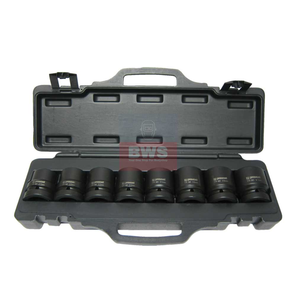 PREVOST BOX OF 8 SOCKETS FOR 1&quot; SQUARE IMPACT WRENCHES - SKU TIW 8S01