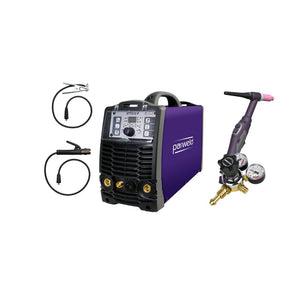 XTT212P DV ACDC TIG INVERTER-P1 with gas arc, welding torch and accessories