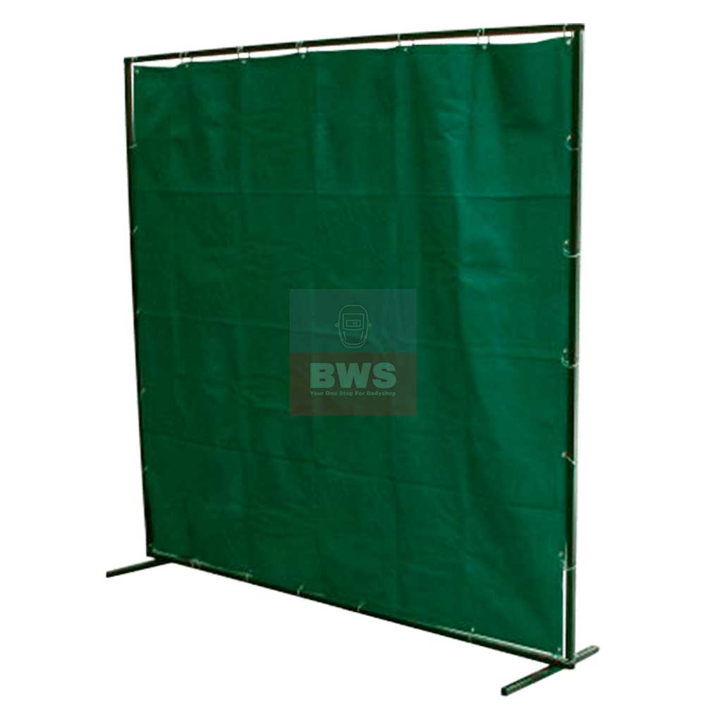 Green PVC Welding Safety Curtain Complete 8&#39;x6 / 6x6