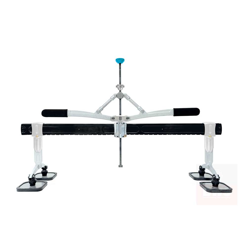 GYS Premium Scissor Type levelling bar with two padded feet for steel dent puller systems.