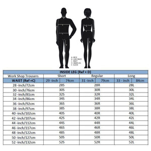 Performance Trousers Size Chart